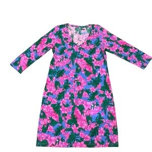 Lilly Pulitzer Pink Tessa 3/4 sleeve dress Cerise Pink Medium NWOT tag blacked